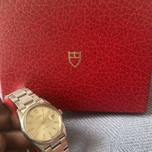 Men's Tudor Just-Date (Plain-Jane) Oyster with white gold.